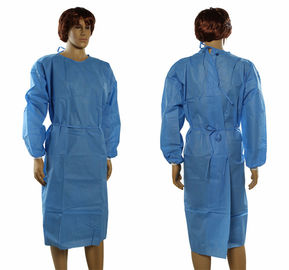 China Blue Patient Disposable Isolation Gowns Non Woven M-XXL Size With Free Samples supplier